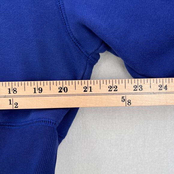 EVERLANE Long Sleeve Cropped Crewneck Sweatshirt Womens Medium Blue Relaxed - Picture 12 of 14